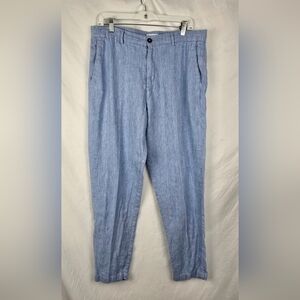 Porter & Ash Linen Blend Preppy Nautical Beachy Comfy Travel Pants sz 34